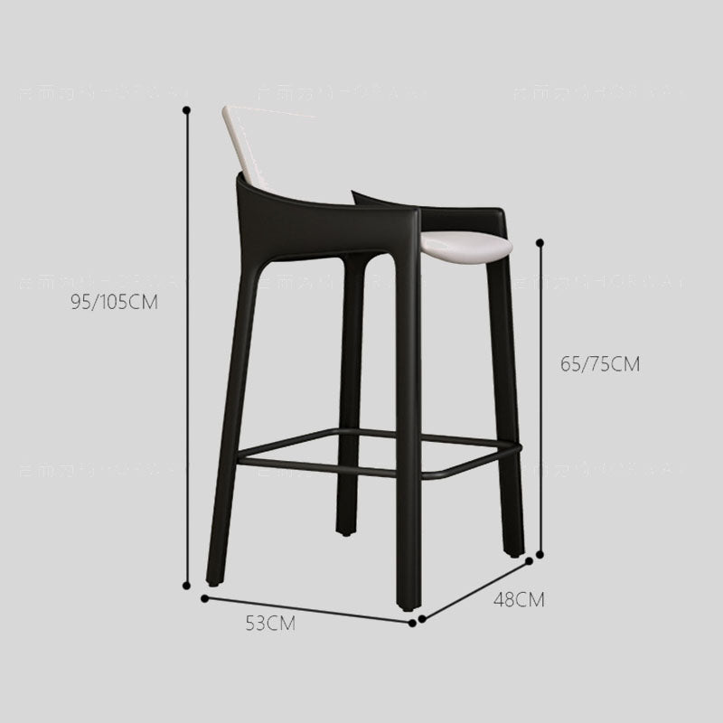 Italian Luxury Saddle Leather Bar Stool with Carbon Steel Frame