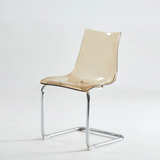 Modern Acrylic Dining Chair with Chrome Base - Sleek Transparent Design for Home & Office