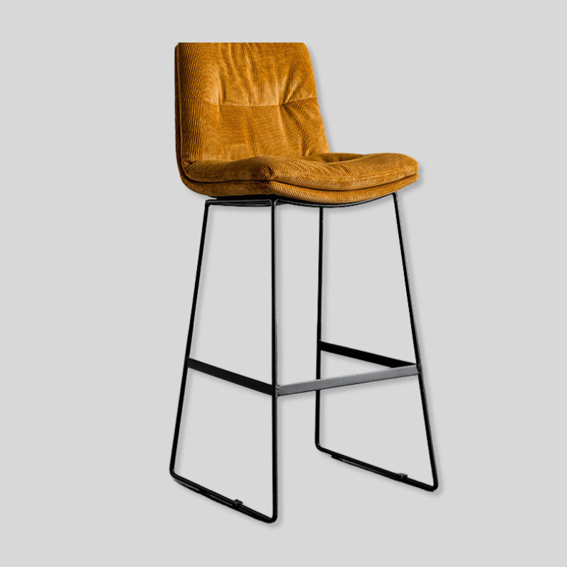 Kitchen Counter Stool Breakfast Chair, Plush Industrial Bar Stool with Modern Metal Frame