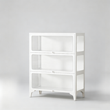 Steel Frame Tempered Glass Display Cabinet | Flip-Up Doors | Removable Legs