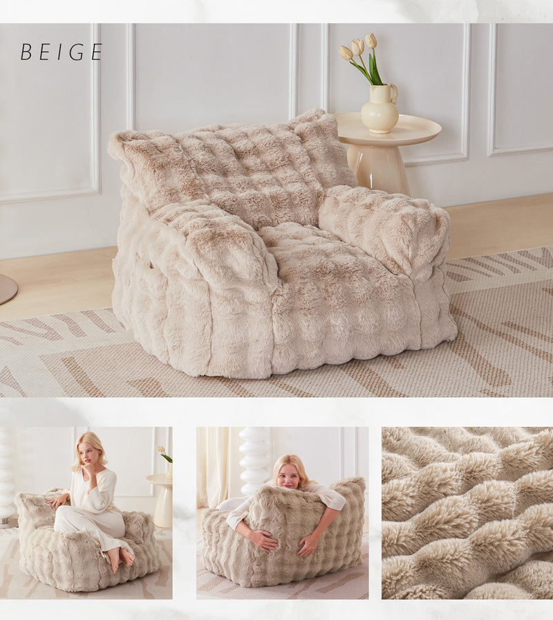 Fuwatoro Ultra-Plush Bean Bag Sofa Chair – Cloud-Soft, Modular Lounge for Living Room or Bedroom
