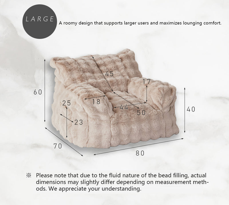 Fuwatoro Ultra-Plush Bean Bag Sofa Chair – Cloud-Soft, Modular Lounge for Living Room or Bedroom