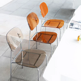 Modern Acrylic Dining Chair with Chrome Legs – Transparent Minimalist Dining or Café Chair