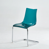 Modern Acrylic Dining Chair with Chrome Base - Sleek Transparent Design for Home & Office