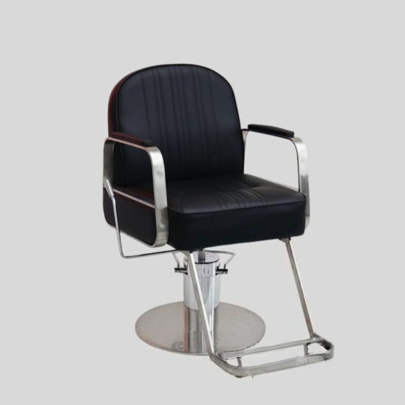 Retro Hydraulic Salon Chair – Heavy-Duty Metal Frame & Premium Leatherette Seat