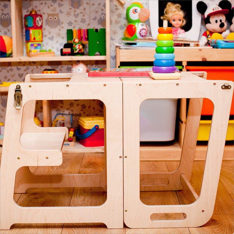 Multi-Functional Folding Toddler Kitchen Helper Tower