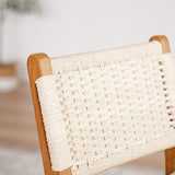 Scandinavian Woven Bar Stool – Solid Wood & Natural Rope Seat