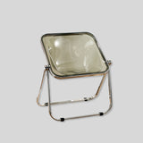 Foldable Acrylic Dining Chair with Premium Hinges and Metal Legs