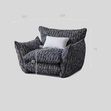 Oversized Cloud Lounge Armchair – Plush Bouclé Fabric Reading Chair with Deep Cushions