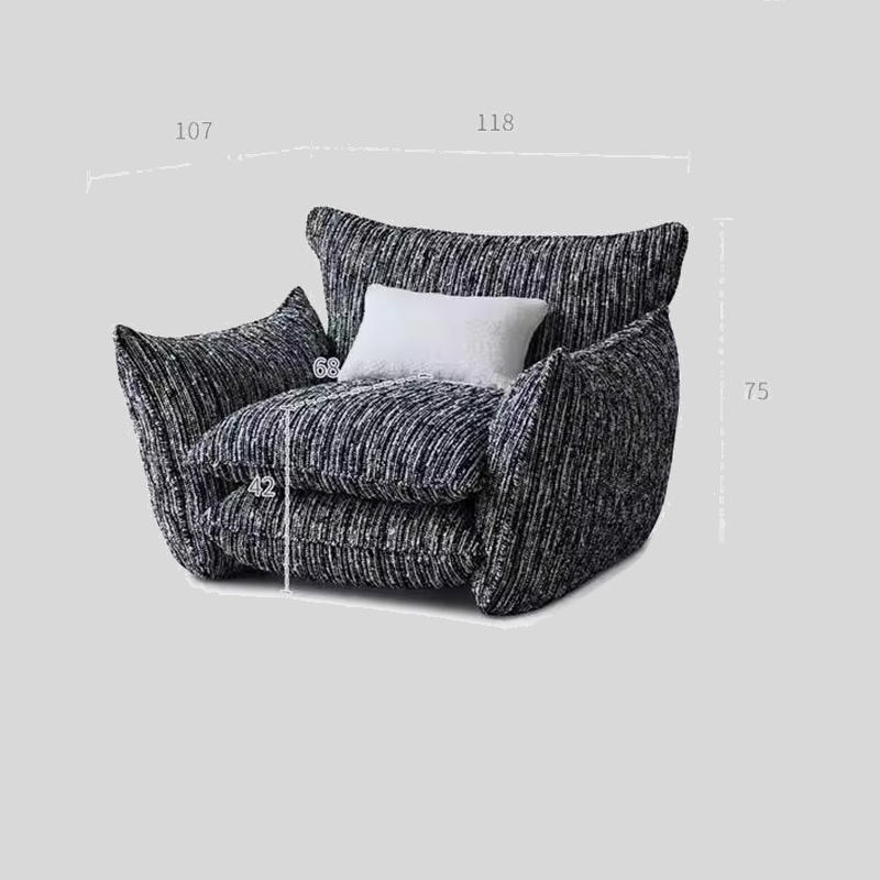 Oversized Cloud Lounge Armchair – Plush Bouclé Fabric Reading Chair with Deep Cushions