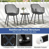 Modern Outdoor Bistro Set with Mesh Design - Durable and Weatherproof 3-Piece Patio Furniture