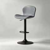 Swivel Bar Stool with Saddle Leather Seat & Gas Lift | Carbon Steel Frame