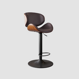 Ergonomic Leather Swivel Bar Stool - Adjustable Height with 360° Rotation