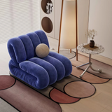 Nordic Bubble Cloud Velvet Accent Chair – Channel Tufted Armchair for Living Room & Bedroom