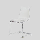 Sleek Acrylic Dining Chair - Modern Design with Chrome Base for Versatile Use