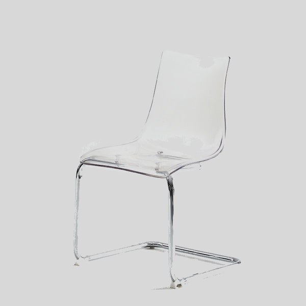 Sleek Acrylic Dining Chair - Modern Design with Chrome Base for Versatile Use