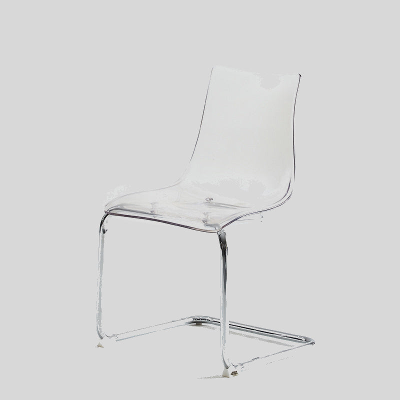 Sleek Acrylic Dining Chair - Modern Design with Chrome Base for Versatile Use