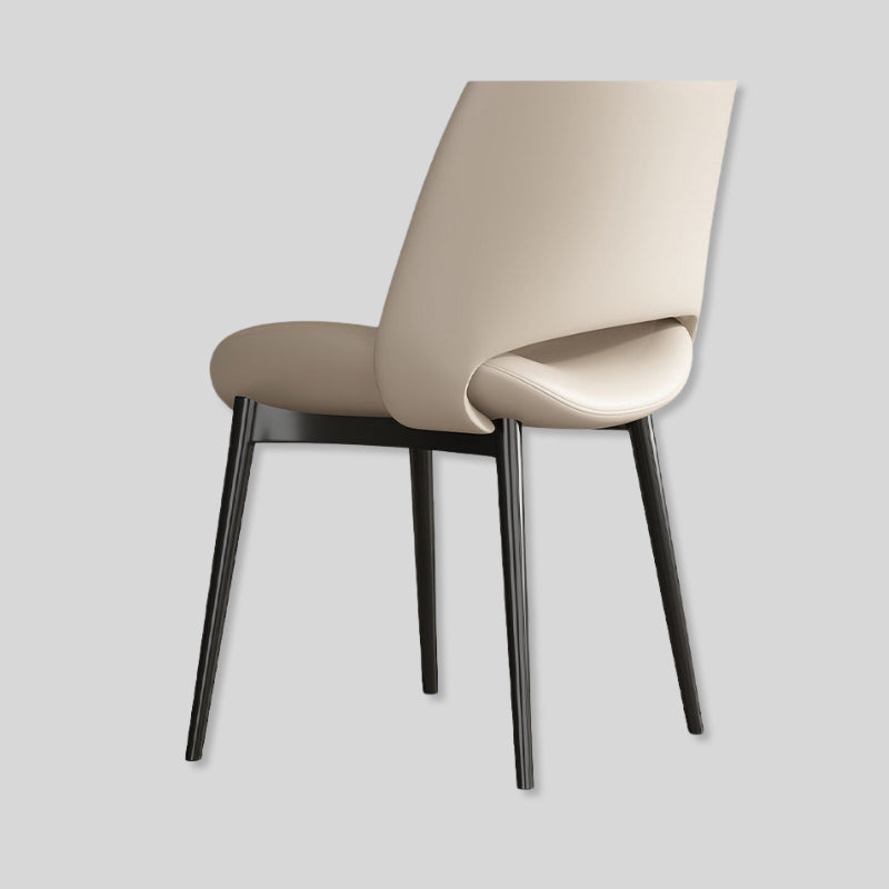 Modern Curved Leather Dinning Chair - Contemporary Comfort for Stylish Spaces