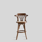 Vintage Bentwood Bar Stool - Elegant and Sturdy with Rattan Seat