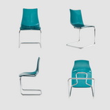 Modern Acrylic Dining Chair with Chrome Base - Sleek Transparent Design for Home & Office