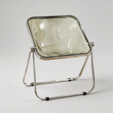Foldable Acrylic Dining Chair with Premium Hinges and Metal Legs