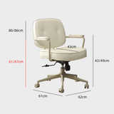 Minimalist Leather Swivel Office Chair – 360° Rotation, Multi-Functional Design for Home Office, Meetings & Lobby Spaces