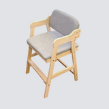 Adjustable Kids Study Desk with Bookshelf – Natural Wood Finish