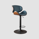 Ergonomic Leather Swivel Bar Stool - Adjustable Height with 360° Rotation