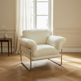 Modern Retro Lounge Armchair with Chrome Frame