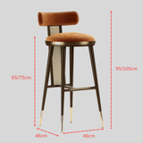 Light Luxury Solid Wood Bar Chairs Designer Back Bar Chairs For Kitchen Nordic Hotel Reception Banqueta Home Furniture