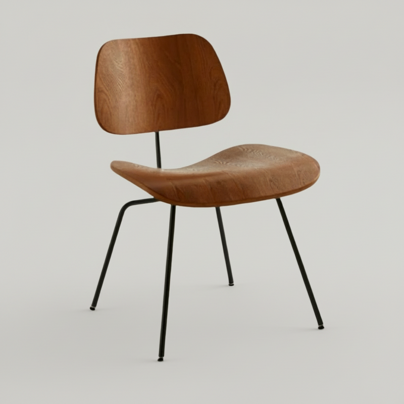 Mid-Century Modern Bentwood Dining Chair with Chrome Legs for Sleek Sophistication