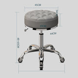 Adjustable Swivel Stools with Gold Metal and Earth Wheels for Beauty Salons and Office - Round Seat Rolling Chair with Steel 5 Claws