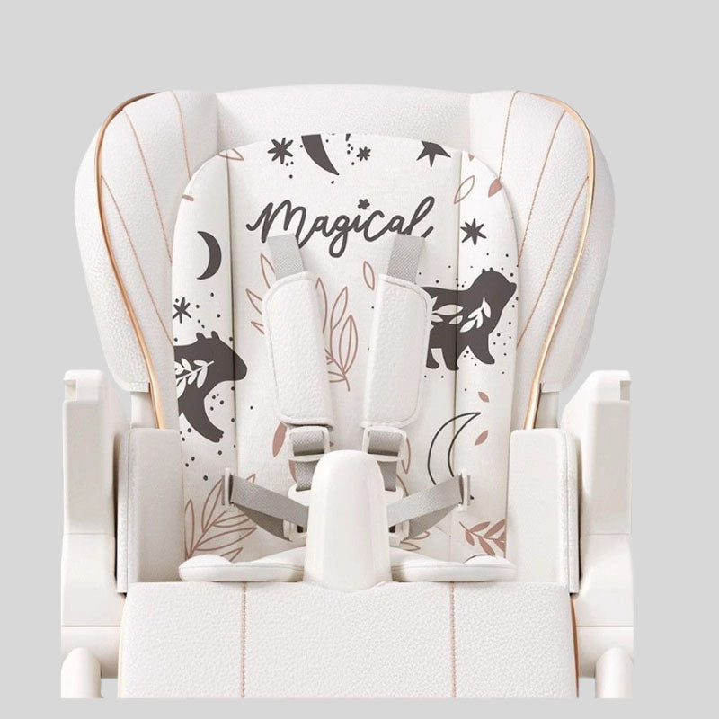 Versatile High Chair with Animal Print Cushion and Multiple Safety Features