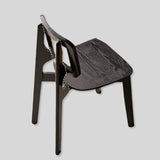 Contemporary Rattan and Wood Dining Chair - Elegant Black Finish