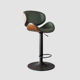 Ergonomic Leather Swivel Bar Stool - Adjustable Height with 360° Rotation
