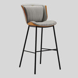 Contemporary Padded Bar Stool with Sleek Metal Legs for Modern Spaces