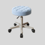 Adjustable Round Rolling Stool with Tufted Cushion for Beauty and Salon Use