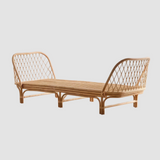 Nordic-Style Handwoven Rattan Daybed Sofa with Cushion (Multiple Sizes)