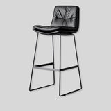 Kitchen Counter Stool Breakfast Chair, Plush Industrial Bar Stool with Modern Metal Frame