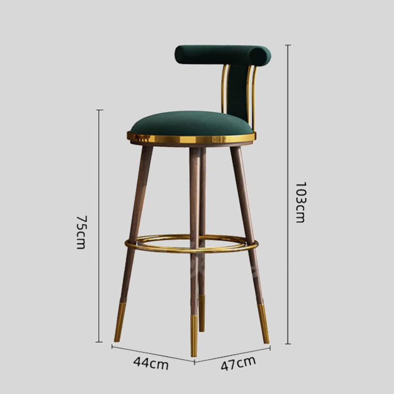 Light Luxury Solid Wood Bar Chairs Designer Back Bar Chairs For Kitchen Nordic Hotel Reception Banqueta Home Furniture