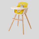 Multifunctional Adjustable Baby High Chair with Wooden Legs