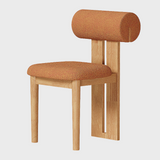 Modern Minimalist Chair with Upholstered Roll Backrest