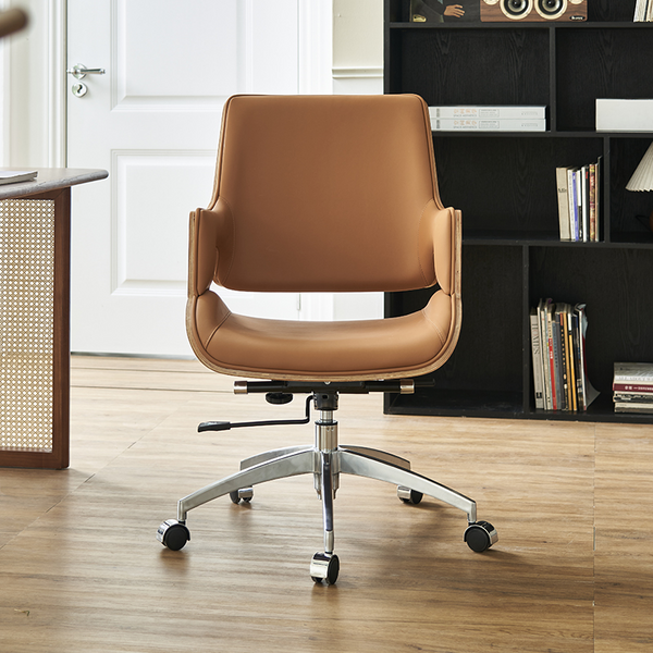 Contemporary Swivel Chair with Wooden Frame and High-Quality Upholstery