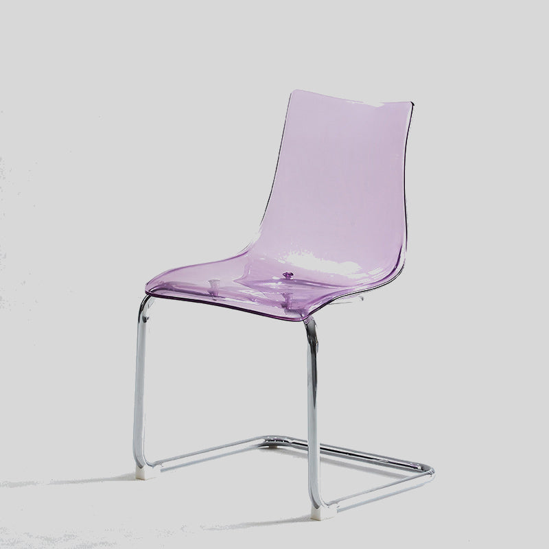 Sleek Acrylic Dining Chair - Modern Design with Chrome Base for Versatile Use