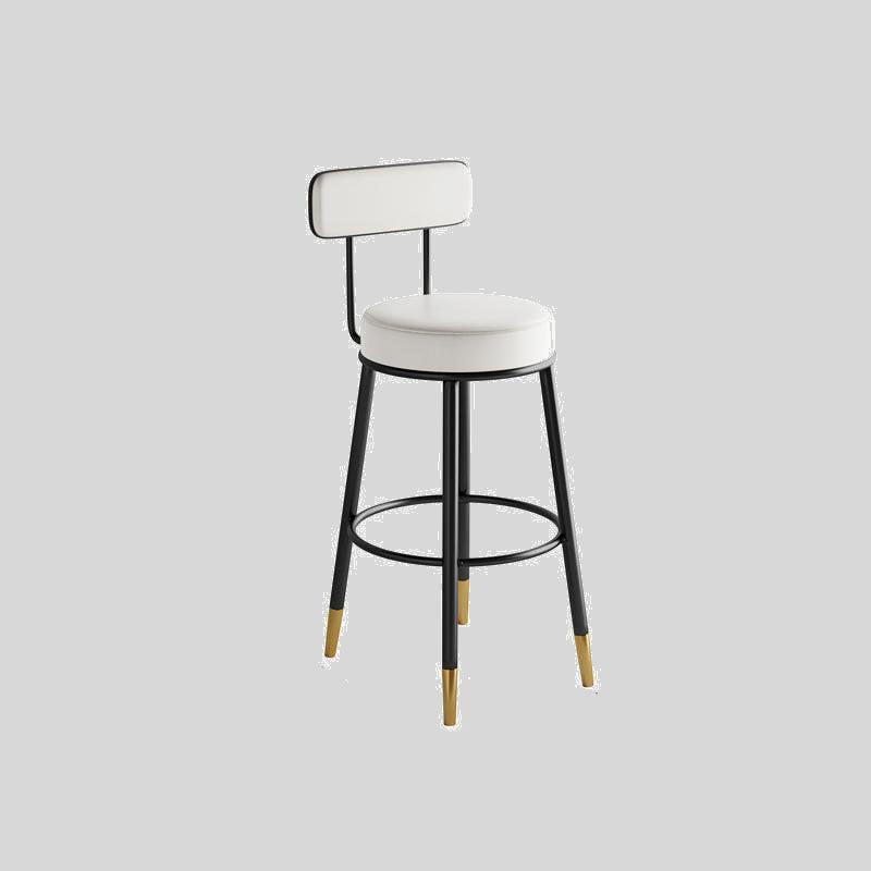 Modern High Back Bar Stool with Gold-Tipped Legs for Elegant Home Bars