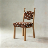 Mid-Century Modern Dining Chair | Solid Ash Wood & Upholstered Accent Chair