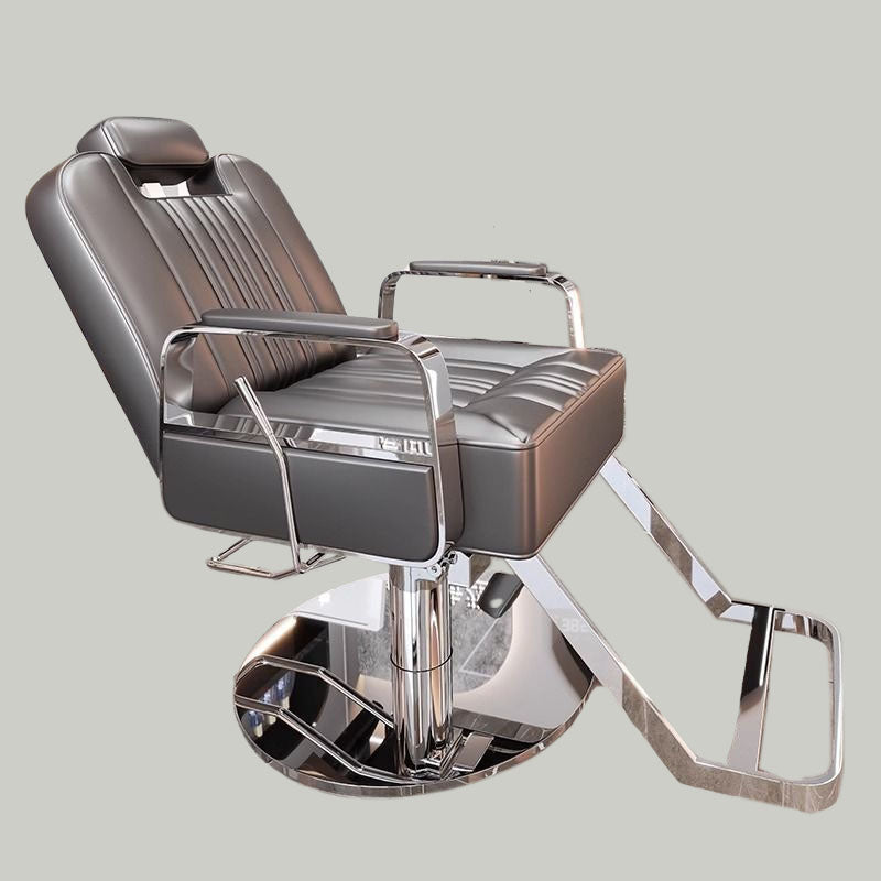 Luxury Reclining Salon Chair with Gold or Chrome Base