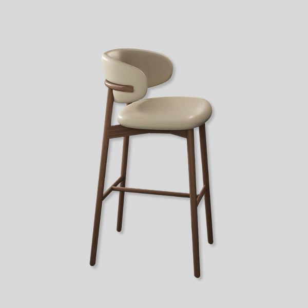 Modern Solid Wood Bar Chair Nordic Bar Stool for Kitchen Light Luxury High Feet Barstool Household Living Room Stool Chair