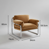 Modern Retro Lounge Armchair with Chrome Frame