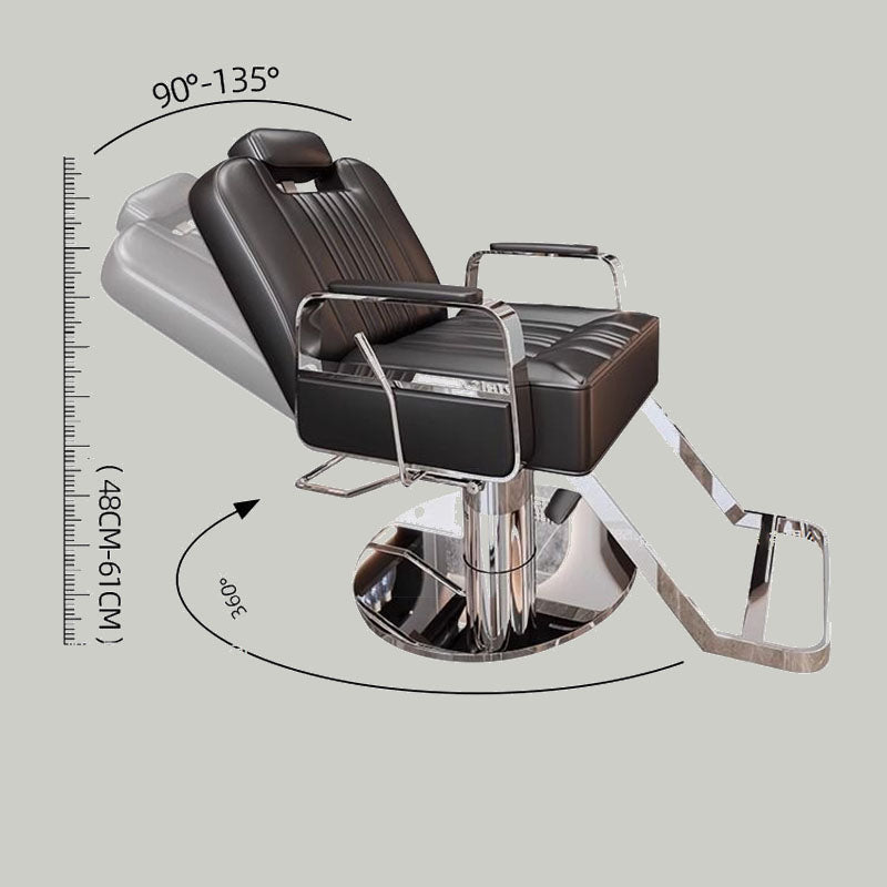 Luxury Reclining Salon Chair with Gold or Chrome Base